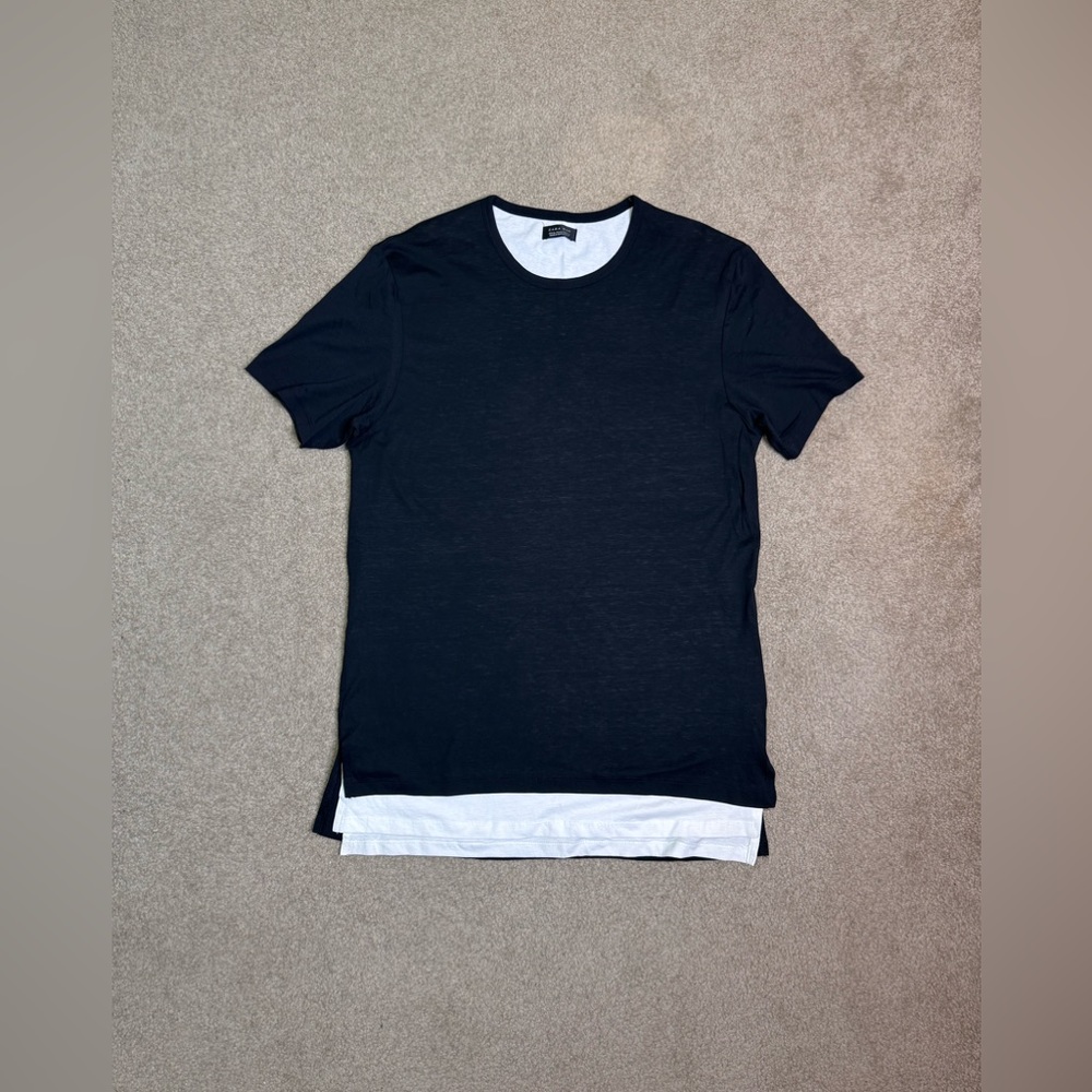 Zara Man Split Hem Double Layer Longline T-Shirt XL
